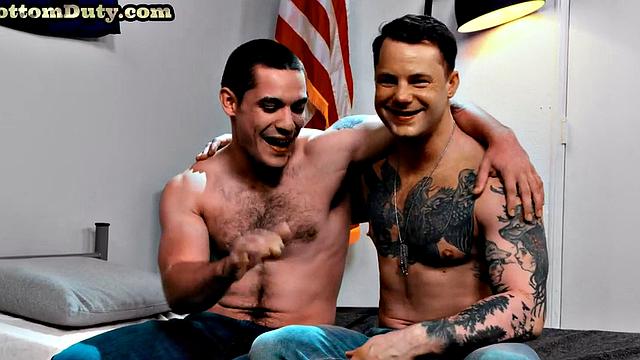 Buffed military in anal duty