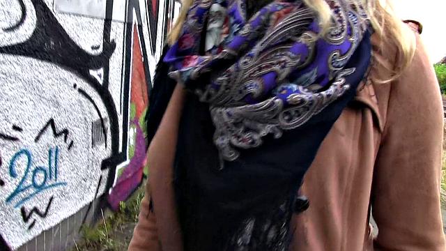 Horny blonde opens legs for cash & gets rewarded with a hot load