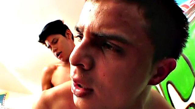 Skinny Latin twink barebacks tight asshole after BJ