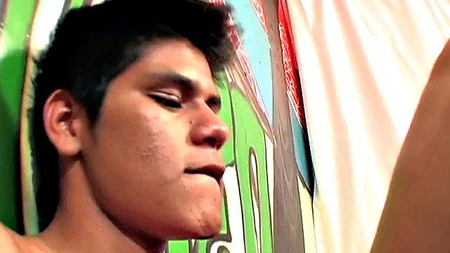 Skinny Latin twink barebacks tight asshole after BJ