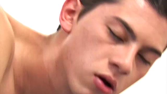 Cute little Angel is back and adorable Santiago in bed for a sexy bareback romp. Anxious to get Santiago's big uncut dick up his ass, Angel is quick to get things started.