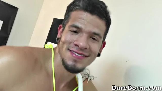 Experience the ultimate party with Abc Party: Tattooed Latina's ball licking & blowjob skills!