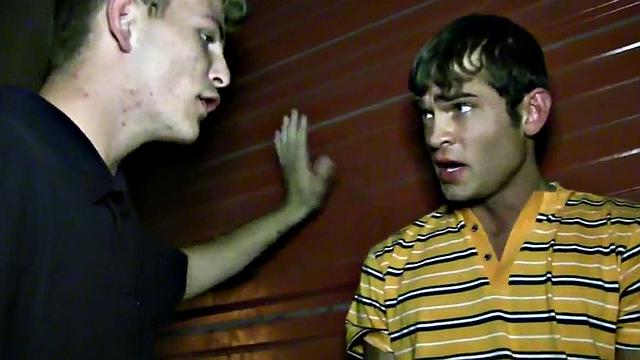 Hazed guy fucked for voyeuristic frat in oiled asshole