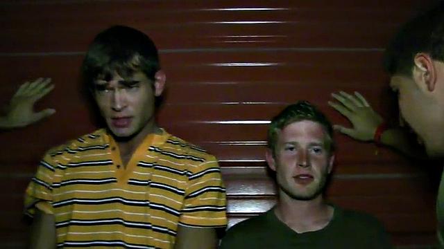 Hazed guy fucked for voyeuristic frat in oiled asshole