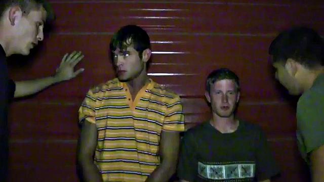 Hazed guy fucked for voyeuristic frat in oiled asshole