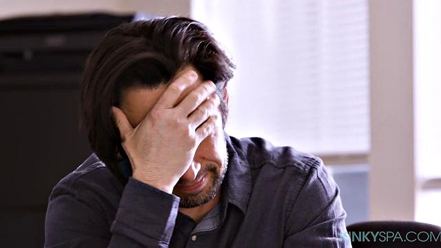 Avery Black gives Tommy Pistol a nuru massage to ease his stress