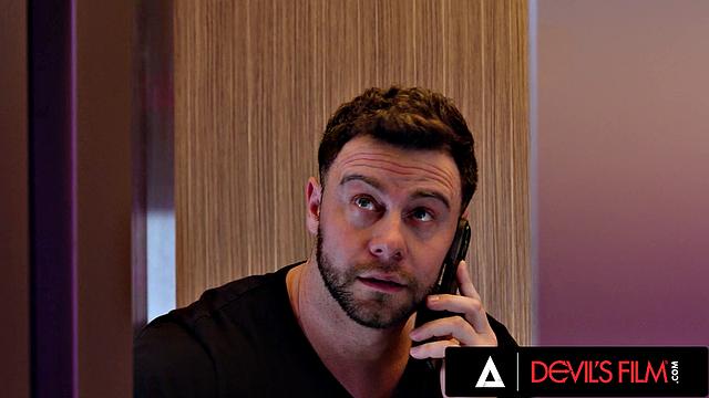 DEVILS FILM - Liz Jordan's Public Session Turns Into Steamy Elevator Fuck With Random Stud