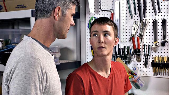 Watch this dominant dad take control and fuck his eager son at the workbench