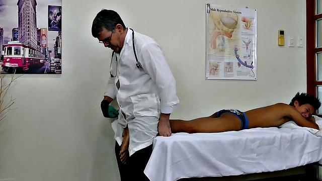 Asian twink barebacked by doctor after tickling