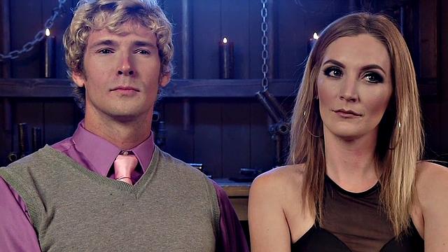 Divine whipping domina in stockings pegs rimming sub