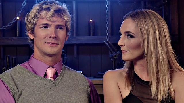 Divine whipping domina in stockings pegs rimming sub