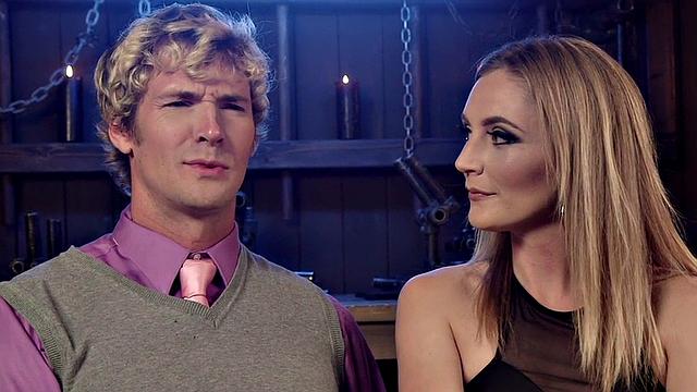 Divine whipping domina in stockings pegs rimming sub