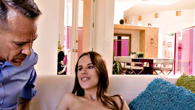 DADDY4K. Angry girl with redhair cheats on BF with his hot dad