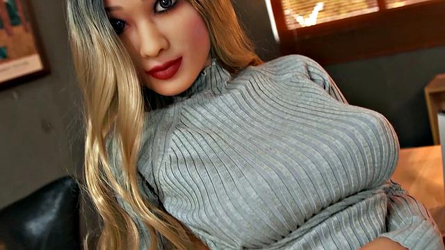 Sexy robot with big tits and tight pussy gets roughed up in high heels and panties