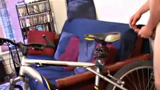 Andrew Patterson plays with his big cock before getting naked and stroking it with lube