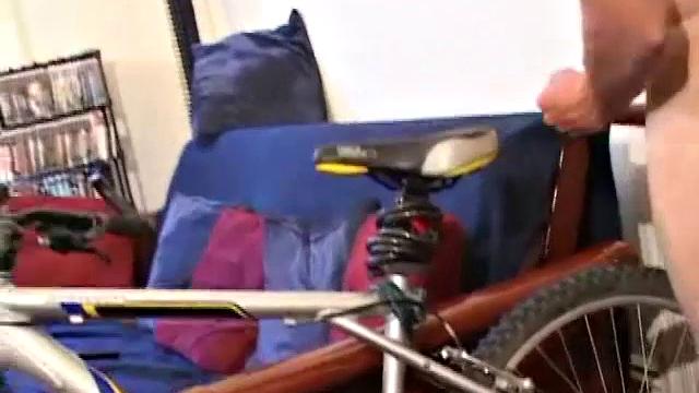 Andrew Patterson plays with his big cock before getting naked and stroking it with lube