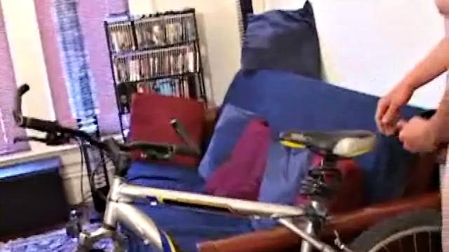 Andrew Patterson plays with his big cock before getting naked and stroking it with lube