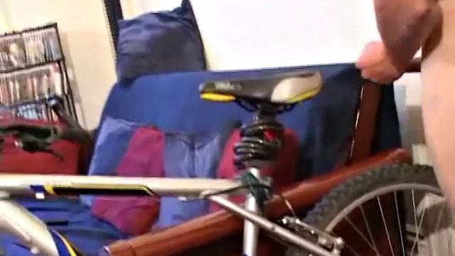 Andrew Patterson plays with his big cock before getting naked and stroking it with lube