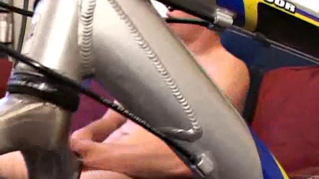 Andrew Patterson plays with his big cock before getting naked and stroking it with lube