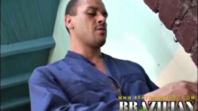 Gomez Aguilar is in his tool shed, upset that he hasn't in a while, so Luis de Pavia offers to help him out. Gomez strips naked to reveal his strapping muscles and obscenely huge cock.