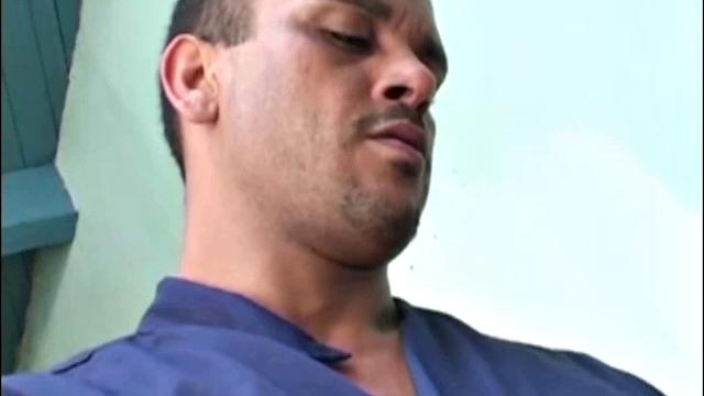 Gomez Aguilar is in his tool shed, upset that he hasn't in a while, so Luis de Pavia offers to help him out. Gomez strips naked to reveal his strapping muscles and obscenely huge cock.