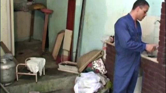 Gomez Aguilar is in his tool shed, upset that he hasn't in a while, so Luis de Pavia offers to help him out. Gomez strips naked to reveal his strapping muscles and obscenely huge cock.