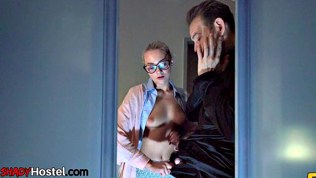 Horny hostel babe loves cocks