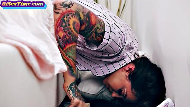 Nasty bitches fucked in Bisex threesome COMP