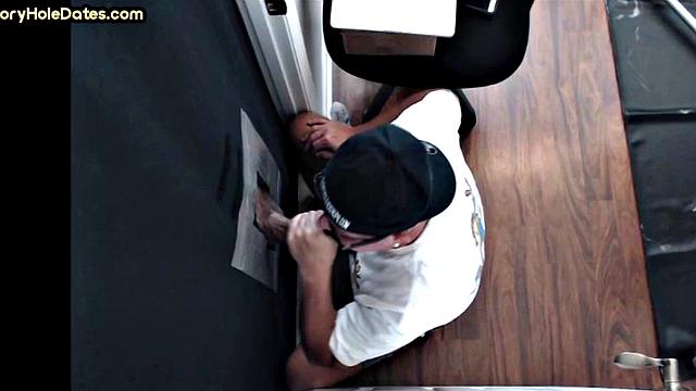 Gloryhole bottom DILF fucked at home after giving head