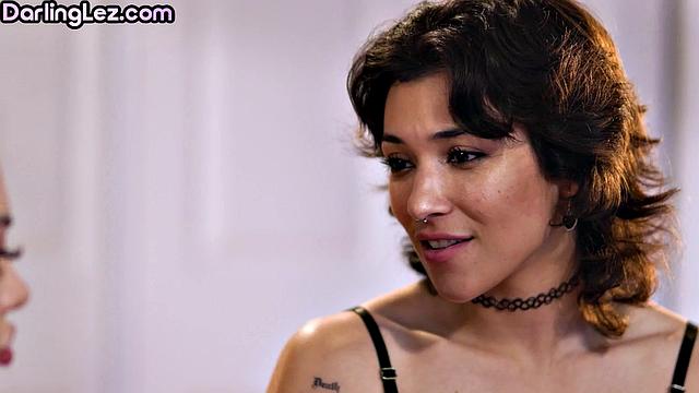 Redhead lesbian babe eaten out by beauty