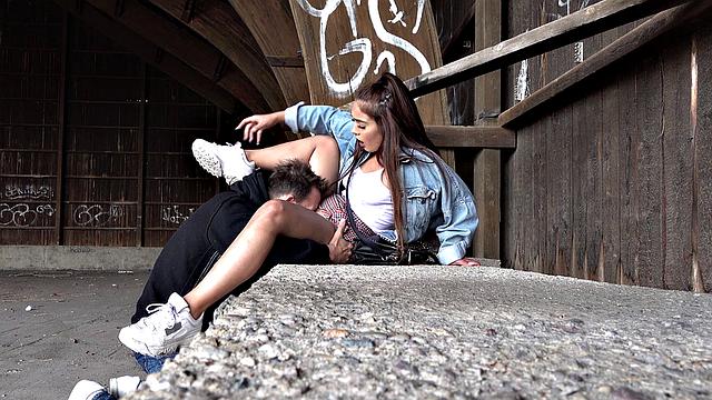 A Latina celebrity tease and fuck in a thong and skirt