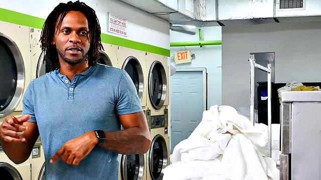 Thick and sexy redhead Callie Black gets hot cleaning her clothes