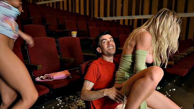 Stepmom and stepsis pounded in cinema after movie