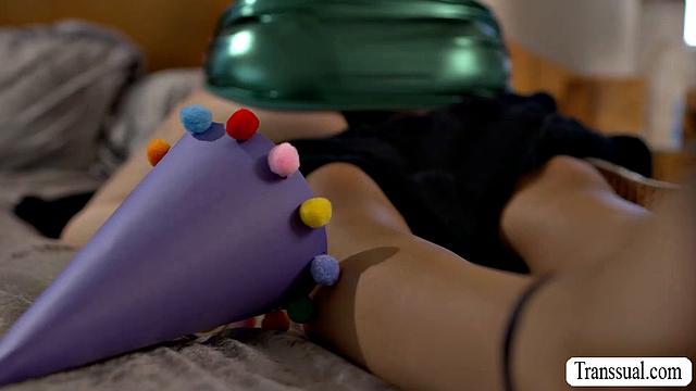 Slut clown gets fucked by TS roommate