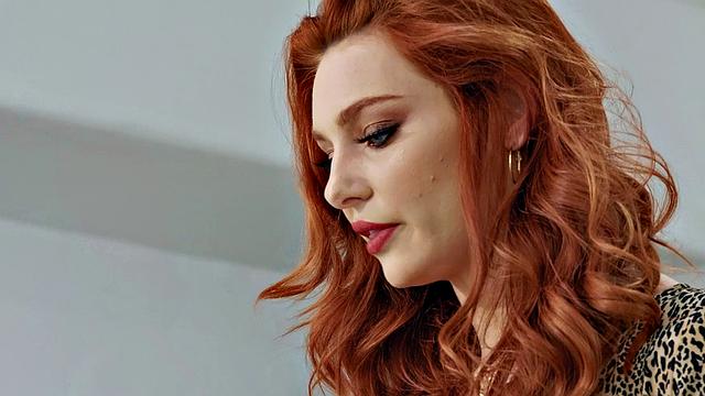 Session ends with a hot cumshot on small tits and lingerie-clad body