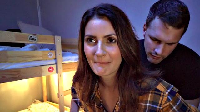 Weird nympho hotel sluts smashed by roomie in doggy