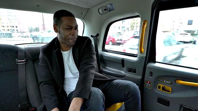 Busty MILF gets doggystyle banged in car by cab driver