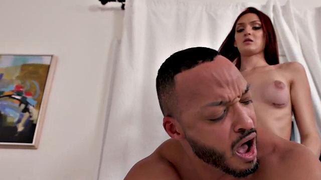 Stunning TS slut IR fucked by BBC before she fucks him