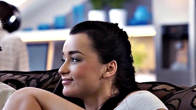 VIP4K. Lovely girl satisfies needs using old cock of dad