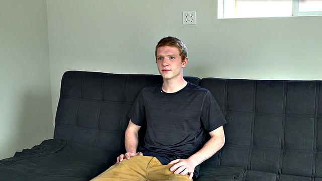 Auditioning jock jerks unshaved dick until cum spray