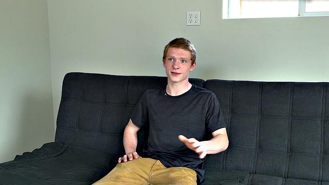 Auditioning jock jerks unshaved dick until cum spray