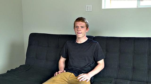 Auditioning jock jerks unshaved dick until cum spray