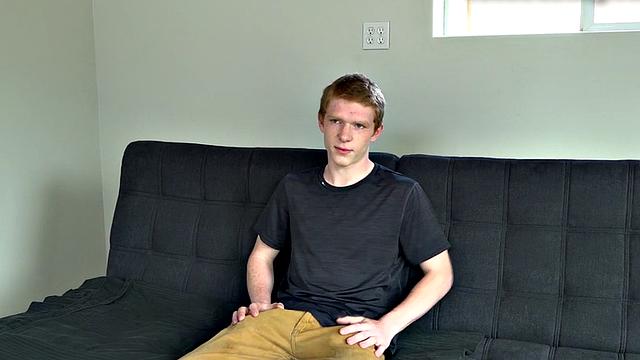 Auditioning jock jerks unshaved dick until cum spray