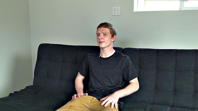 Auditioning jock jerks unshaved dick until cum spray