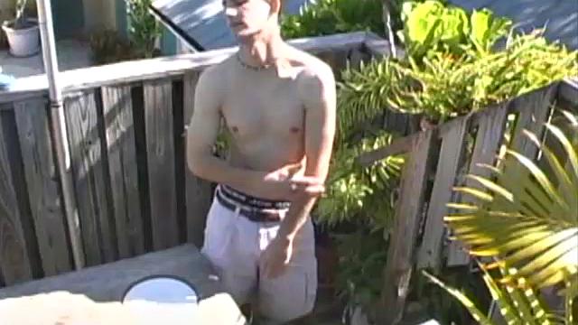 Out At the Hot Tub, 20 Yar Old Todd Starr is Horny and Looking for a Good Place to Stroke his Dick