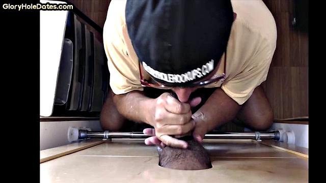 Gloryhole amateur cocksucking DILF spoils with mouth