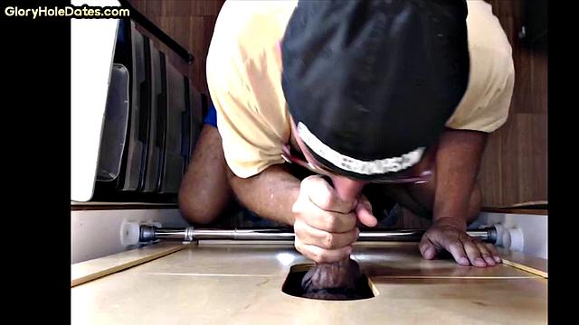 Gloryhole amateur cocksucking DILF spoils with mouth