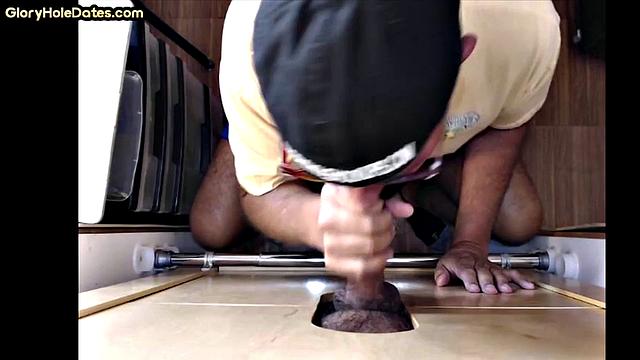 Gloryhole amateur cocksucking DILF spoils with mouth