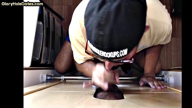 Gloryhole amateur cocksucking DILF spoils with mouth