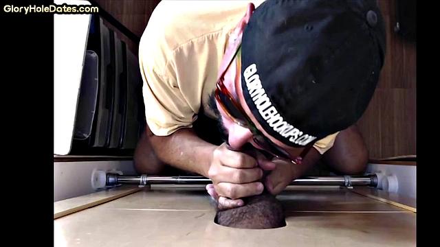 Gloryhole amateur cocksucking DILF spoils with mouth